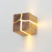 Modern Mirror Led Light Bedside Lamp Wabi Sabi Nordic Cracked Wood Wall Lamp for Living Room Hallway Office Decoration Lamp