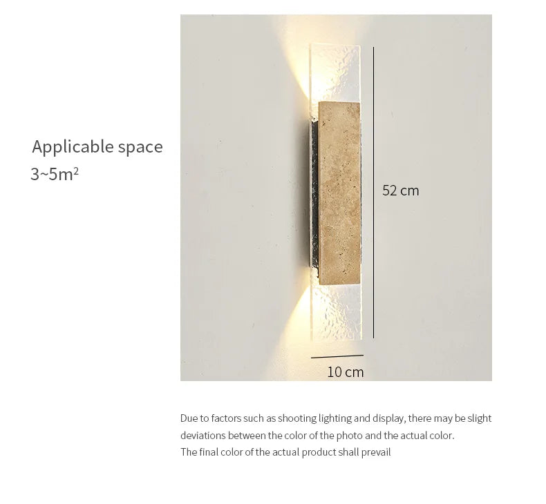 Outdoor Waterproof Wall Lamps Strip Natural stone Wall Lights 18W LED  Porch Wall Sconces  Bedroom Exterior Lighting Fixtures