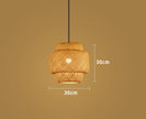 Bamboo Lantern 30cm Pendant Lamp Natural Rattan Wicker E27 LED Chandeliers Hand-Woven Lampshades Lighting Fixture Hanging Light