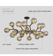 Nordic Glass Ball Lamp Modern Led Ceiling Chandelier Living Room Bedroom Kitchen Dining Room Home Decor Pendant Light Fixture