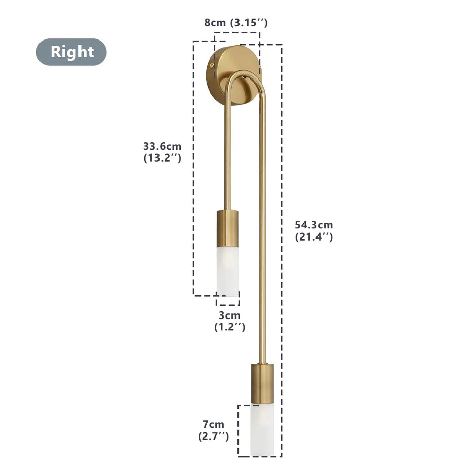 Modern Led Wall Light Gold Nordic Long Strip Wall Lamps for Living Room Bedroom Bathroom Hall Corridor Background Indoor Decor