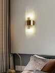 Gold/Black Stainless Steel Crystal Wall Sconce for Living Room, Bedroom, Kitchen Home Decor Lighting, G9 Light Source