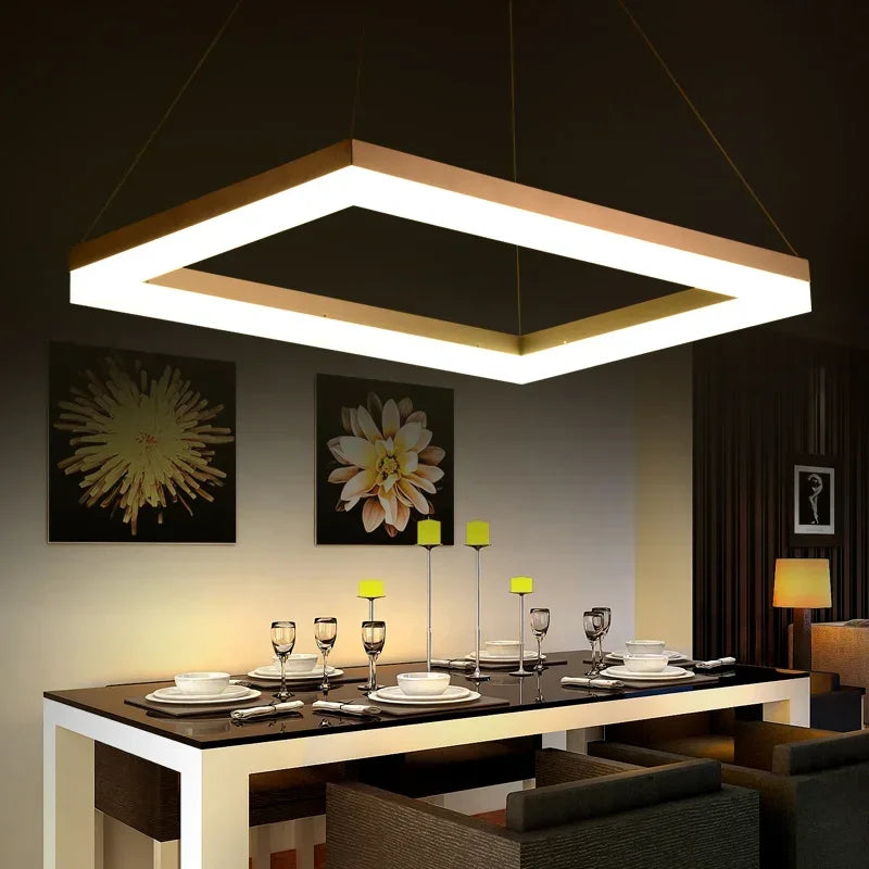 Free Shipping Modern Led Pendant Lights for Dining Room Living Room Rectangle Acrylic Led Pendant Lamp Fixture Lamparas Modernas