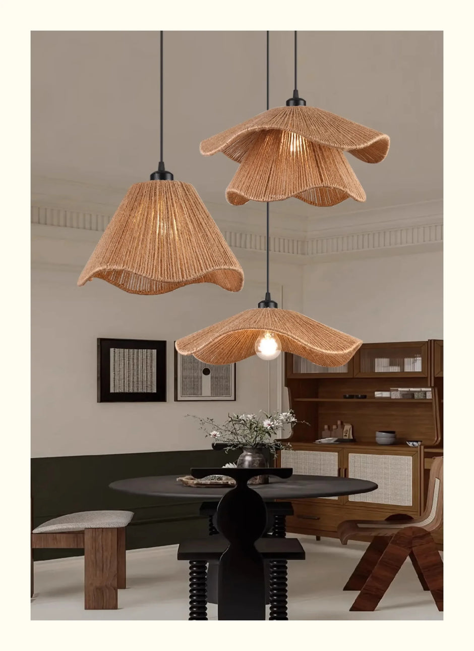 2025 Handmade Woven Restaurant Pendant Light Hemp Rope Light Bedroom Light Restaurant Japanese Style Room Decoration Pendant Lig