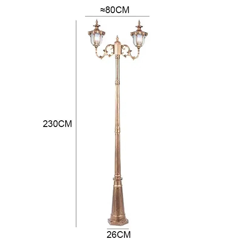 (H≈2.3M)Courtyard Street Lamp Community High Pole Lamp Outdoor Waterproof Lawn Lamp Villa Outdoor Retro Courtyard Lamp Landscape