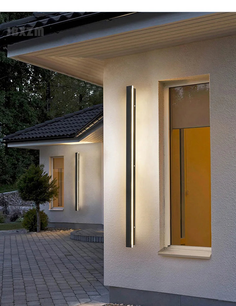 IP65 waterproof wall lamp minimalist led outdoor wall lamp black balcony terrace outdoor wall villa garden wall washer lamp