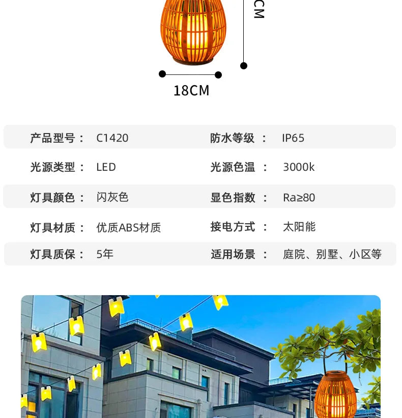 Solar Outdoor Terrace Hanging Light Balcony Decoration Ambient Light Energy Conservation Landscape Lights Decorative Light