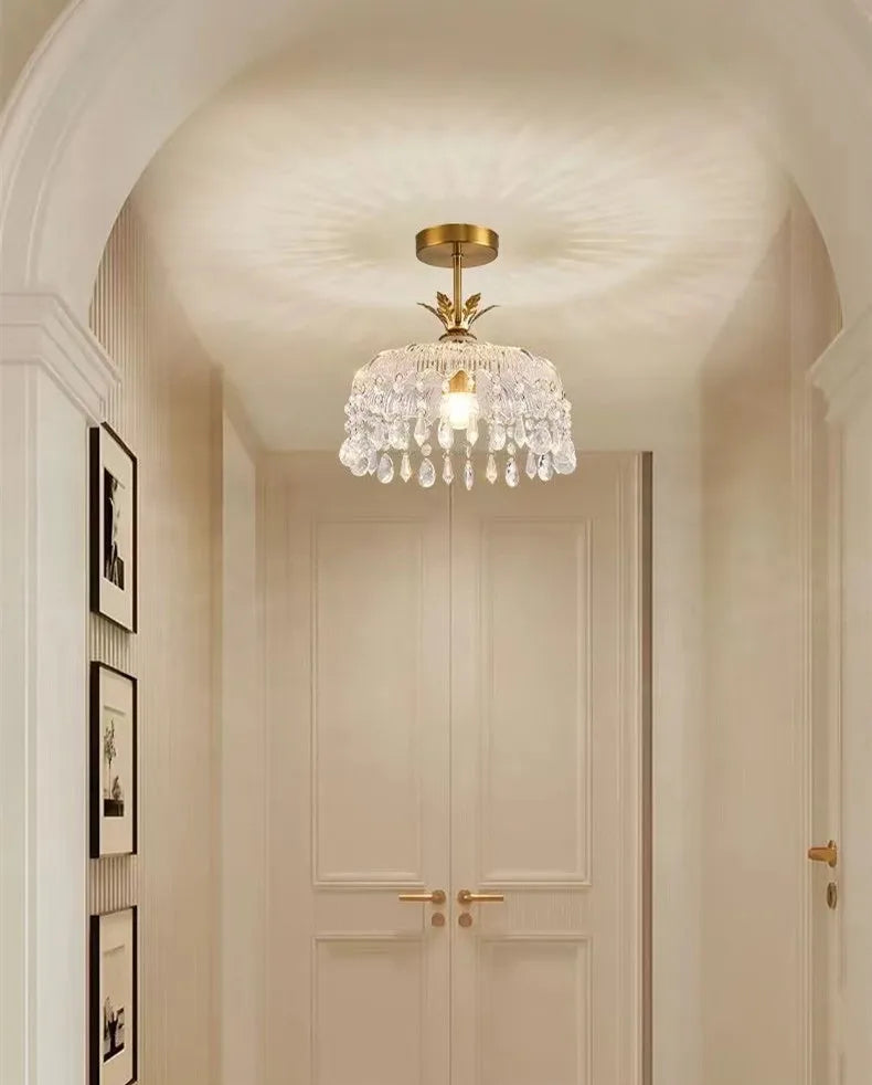 Modern Creative led crystal chandelier hallway chandeliers E27 bulb led lamps Indoor crystal led lustre chandeliers