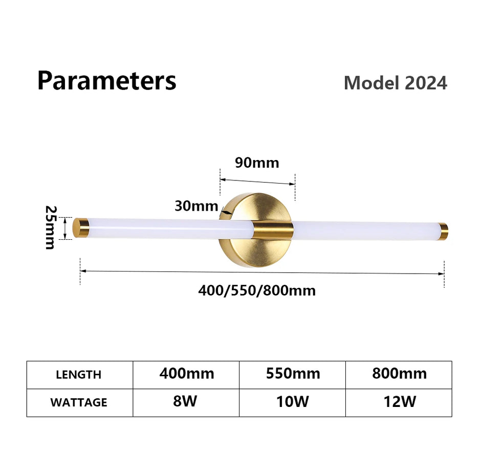 Designed Led Wall Lamp 400 550mm Wall Light Sconces Double Lampshade Up Down Bathroom Wall Lighting Fixture Golden Picture Light
