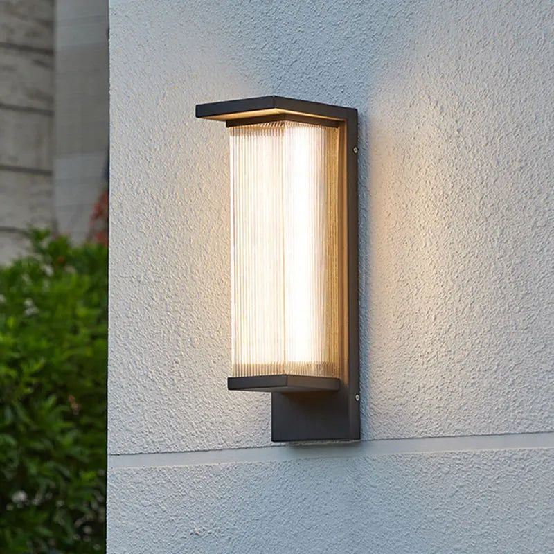 Outdoor Waterproof Wall Lamp for Courtyard Villa Entrance Garden Yard Lighting Modern Simple Style Metal+PC Light Source