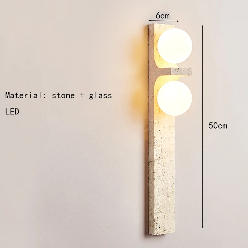New Style Wall Light Sconce Natural Stone White Glass G9 Bulb Art Deco For Indoor Foyer Bedroom Dining Room