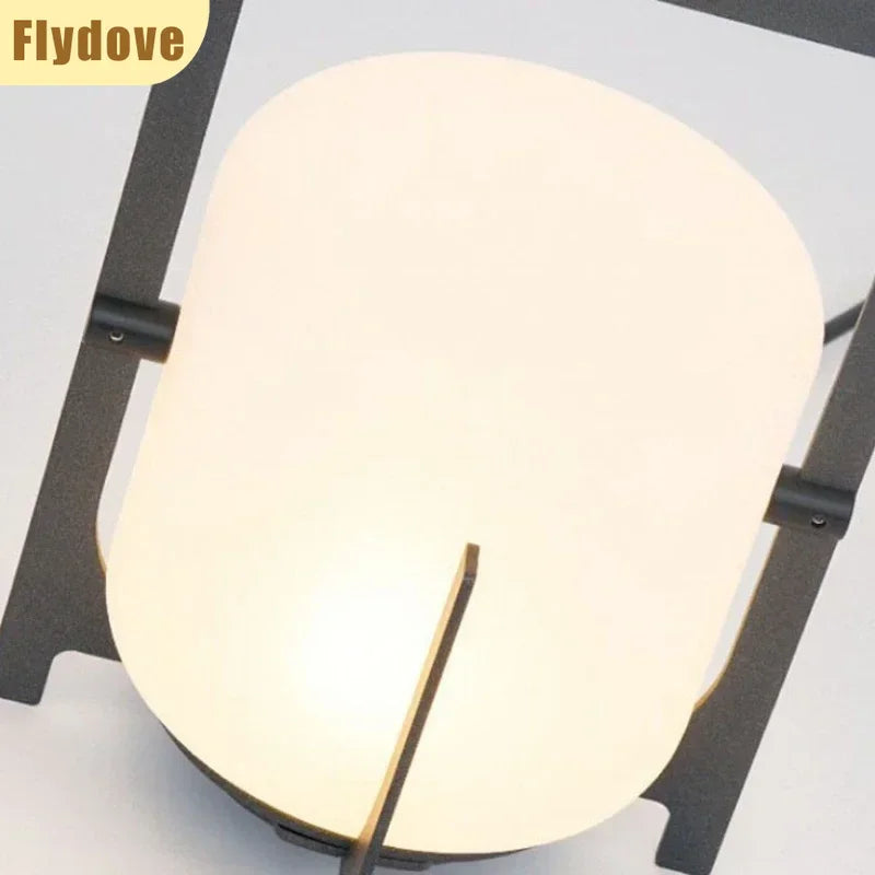 Japanese Style Garden Outdoor Waterproof LED Floor Lamp Simple Restaurant Hotel Acrylic Rechargeable Solar Power Standing Lamp