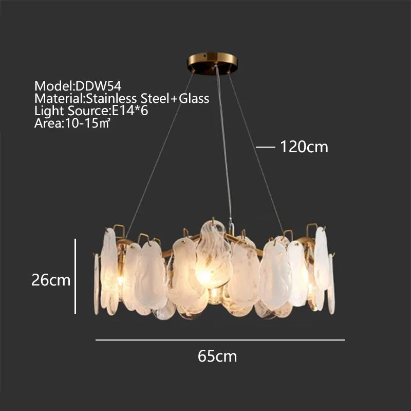 Cream Style Chandelier Lighting Fixtures Furniture Luxurious Living Room Decoration Glass Cloud Chandelier Simple And Modern