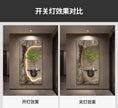 2024 Hydroponic green decorative painting background cream senior living room hanging painting sandstone new LED lights