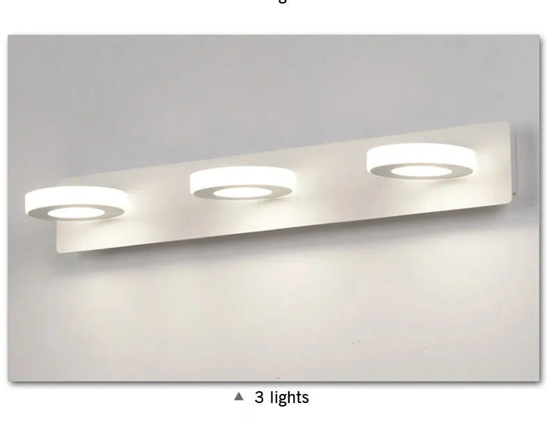 Modern Stair Led Wall Lamp Kitchen Bathroom Mirror Light Fixture Decor Bedroom Home Lighting White Metal Acrylic Sconce 110-220V