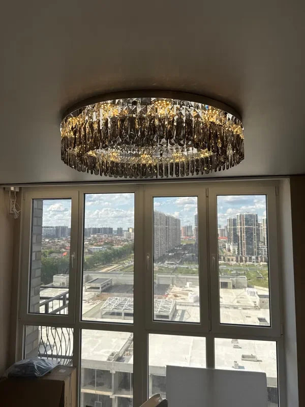 Light Luxury Crystal Ceiling Light Round LED Lamp 2025 New Post-modern Design Upscale Lighting Fixture for Living Room Bedroom