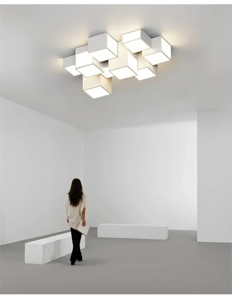 Nordic Designer Combination Honeycomb LED Indoor Ceiling Lamp,Remote Dimming Lustres Living Room Pendant Light Bedroom Decor