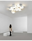 Nordic Designer Combination Honeycomb LED Indoor Ceiling Lamp,Remote Dimming Lustres Living Room Pendant Light Bedroom Decor