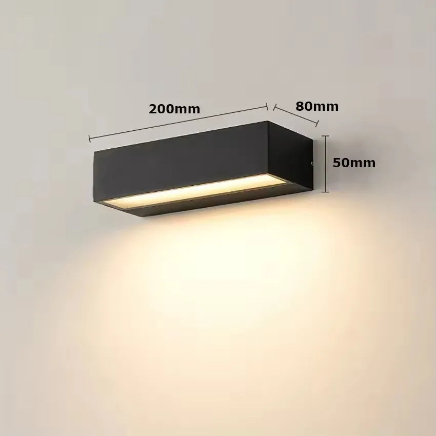 12W 18W 30W LED Wall Lamp Outdoor Waterproof Strip Wall Lights Porch Sign Lighting Courtyard Garden Decor Light Fixture Aluminum