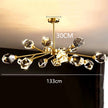 All-copper Molecular Long Crystal Chandelier Light Luxury Creative Post-modern Atmosphere Living Room LED Pendant Lights