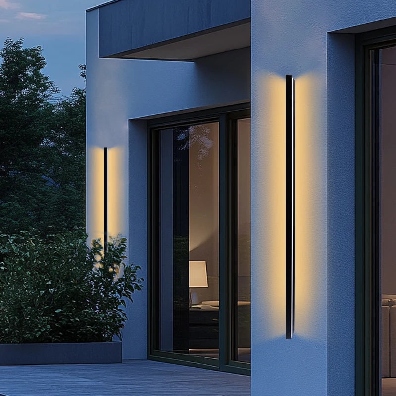 LED Lighting Wall Lamp IP65 Garden AC Long Wall Light Outdoor Waterproof Modern Long Strip 85-256v OutdoorDecoration