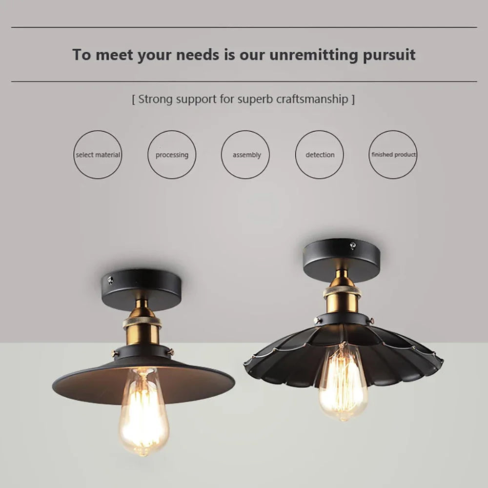 DAMIASMIL Retro Ceiling Lamp for Living Room Dining Room Bedroom Corridor Entrance Ceiling Lights E27 Indoor Lighting Fixtures