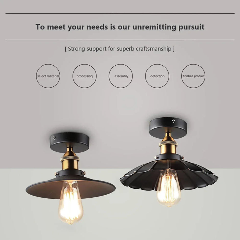 DAMIASMIL Retro Ceiling Lamp for Living Room Dining Room Bedroom Corridor Entrance Ceiling Lights E27 Indoor Lighting Fixtures