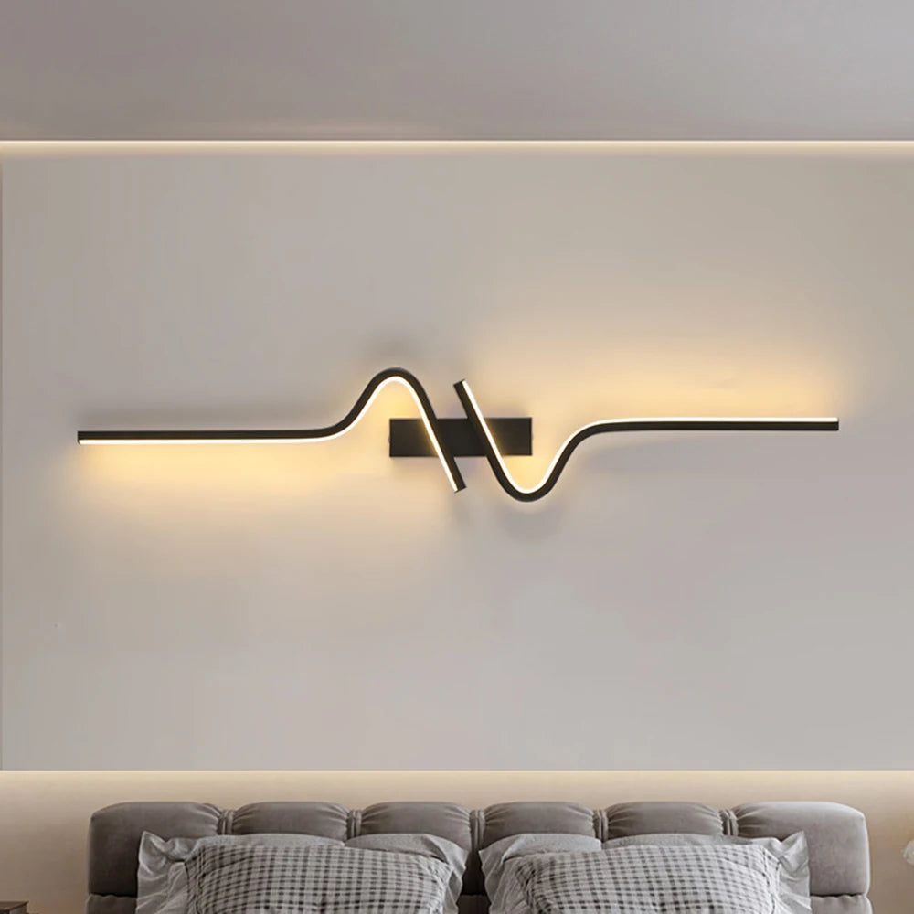Modern Black Wall Sconce, 27W 6500K Led Iron Wall Light with Artistic Design, Perfect for Corridor, Staircase, Balcony