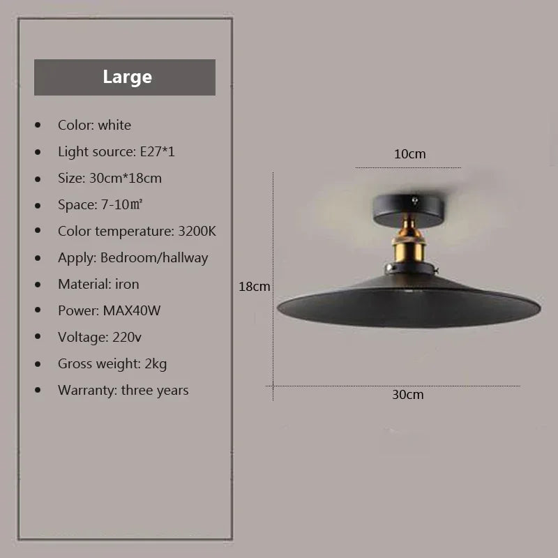 DAMIASMIL Retro Ceiling Lamp for Living Room Dining Room Bedroom Corridor Entrance Ceiling Lights E27 Indoor Lighting Fixtures