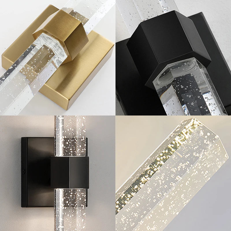 Modern Bubble Crystal LED Wall Lamps Bathroom Dresser Living Room Bedroom Mirror Wall Sconces Indoor Decoration Lighting Lustres