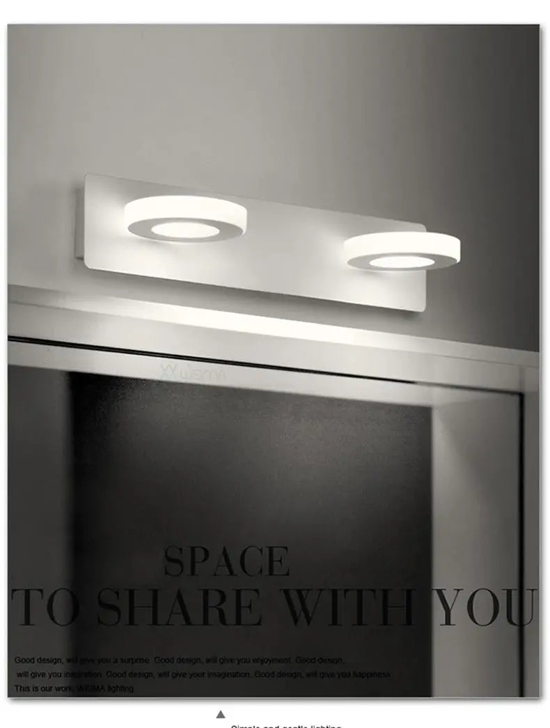 Modern Stair Led Wall Lamp Kitchen Bathroom Mirror Light Fixture Decor Bedroom Home Lighting White Metal Acrylic Sconce 110-220V