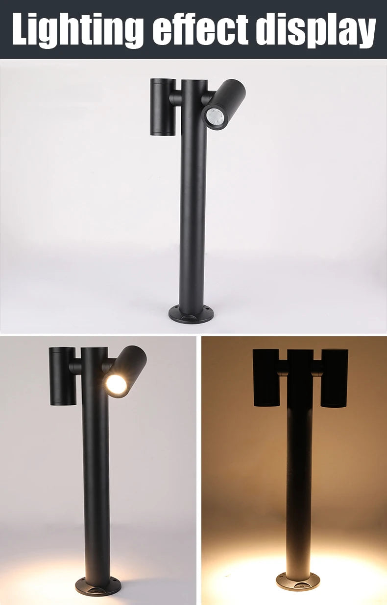 Outdoor Double Head Can Be Rotated 180° Lawn Light Creative Garden Garden Light Villa Garden LED Garden Light