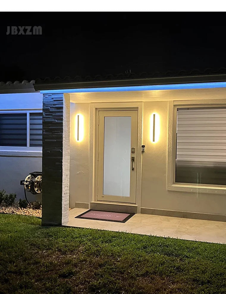 IP65 waterproof wall lamp minimalist led outdoor wall lamp black balcony terrace outdoor wall villa garden wall washer lamp