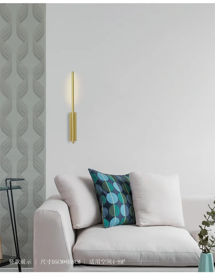 Nordic Line Led Wall Lamp Modern Living Room Bedroom Bedside Lamp Creative Designer's Corridor Bathroom Mirror Front Wall Light
