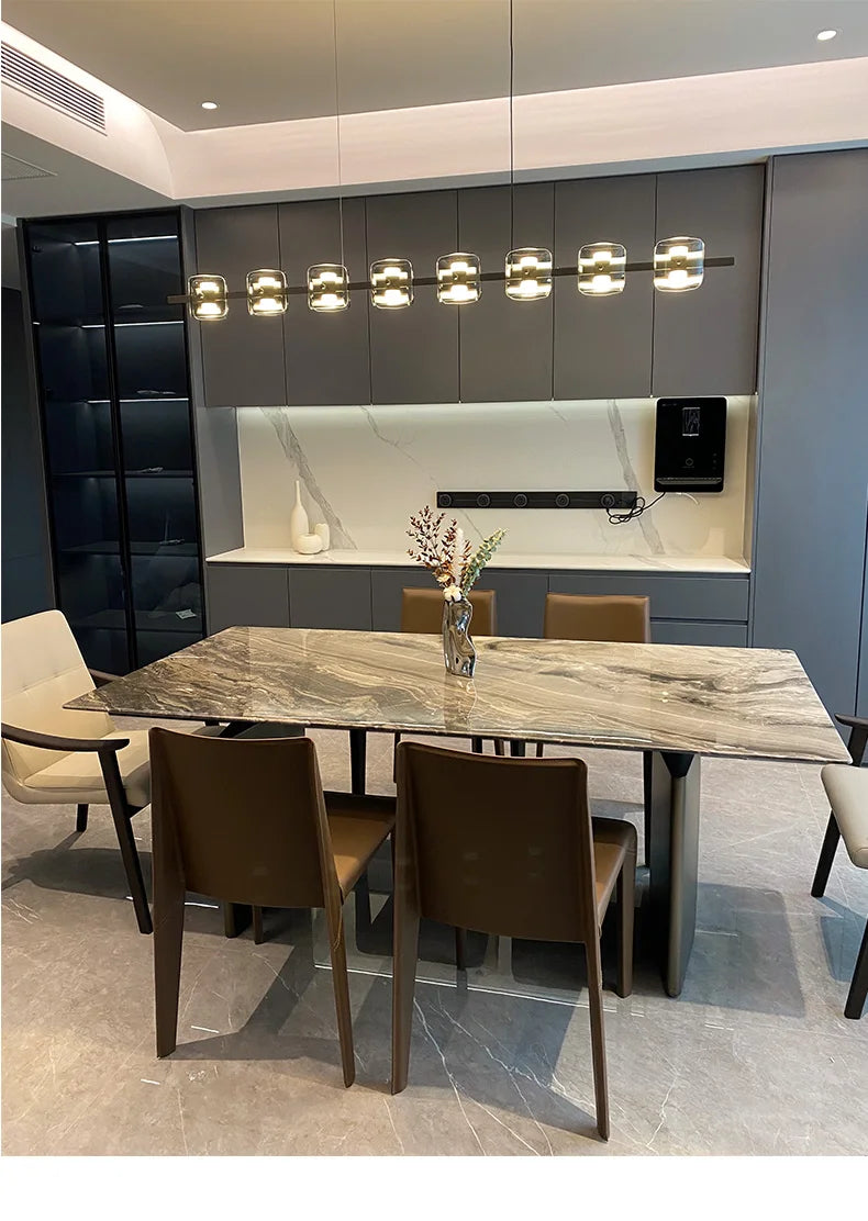 Modern Hanging Led Pendant Lights For Dining Room Kitchen Island long Bar Chandeliers decoration home decor Black light fixtures