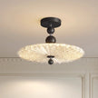 French Mid-Century Style Ceiling Lights Parlor Simple Retro Luxury Gold Resin Pleated Master Bedroom Room Decoration LED Fixture