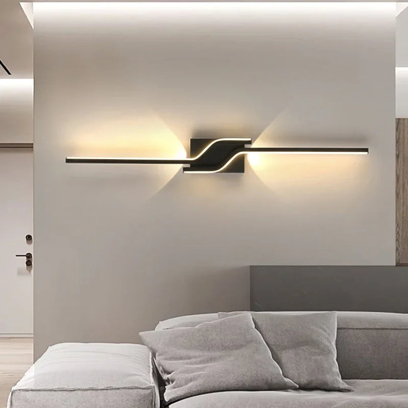 Modern LED Wall Light Minimalist Vertical Light Fixture Sleek Black Sconce For Living Room Bedroom Hallway Indoor Lighting Decor
