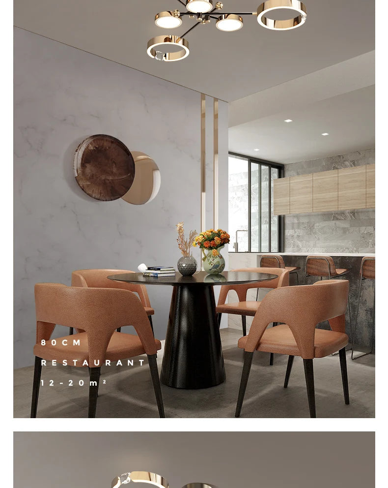 Modern Luxury Nordic Style Aluminum Circle Shaped LED Pendant Light Art Creative Lamp for Living Room Home Decoration Chandelier