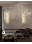 Nordic Cylindrical All Copper LED Wall Lamps Ripple Glass Lampshade Living Room Bedroom Restaurant Corridor Sconces Light