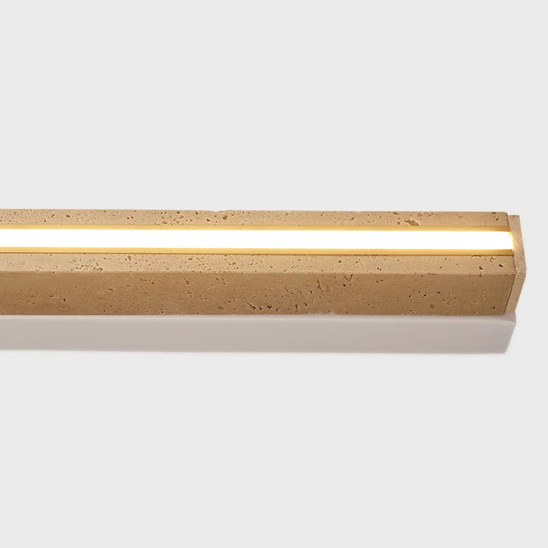 Long Strip Natural Stone Wall Lamp modern Bedroom Living Room Decoration Corridor Wall Sconce Yellow Travertine Lighting Fixture