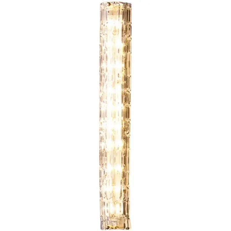 Nordic Cylindrical All Copper LED Wall Lamps Ripple Glass Lampshade Living Room Bedroom Restaurant Corridor Sconces Light
