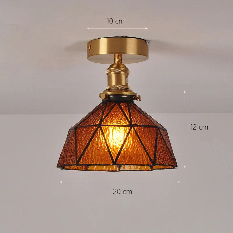 Modern Pendant Ceiling Lamp with Glass Shade for Kitchen Aisle Balcony Bedroom Home Art Deco Led Ceiling Lights Fixtures E27