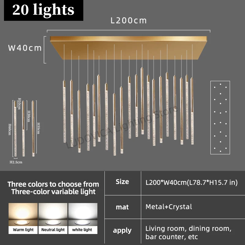 Hotel lobby LED Chandelier Villa hall Living room Crystal Chandeliers Customable High Ceilings Chandelier