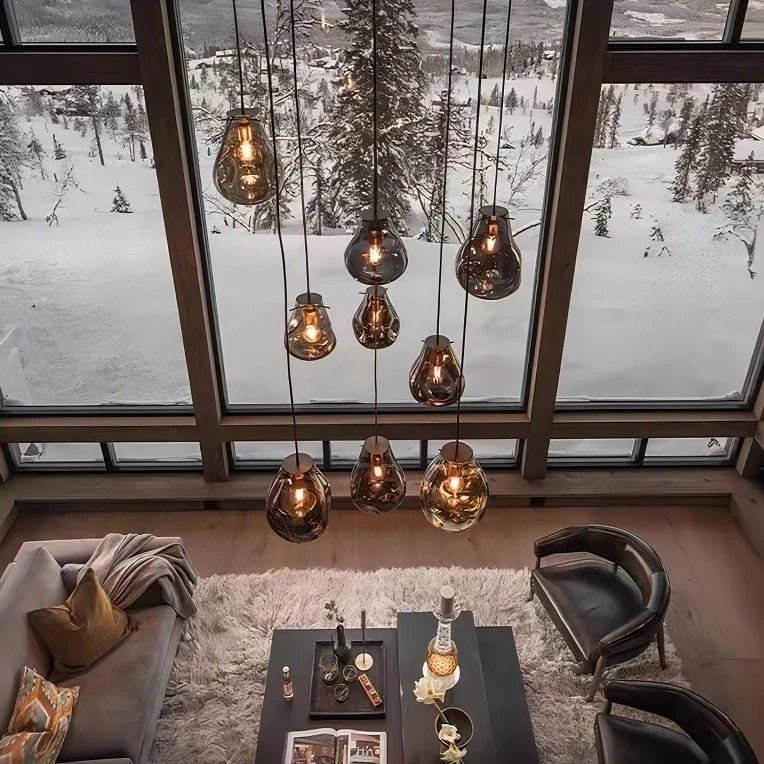 Designer Creative Stained Glass Single Chandeliers, Nordic Simple Bedside Cafe Dining Room Led Small Decorative Lighting