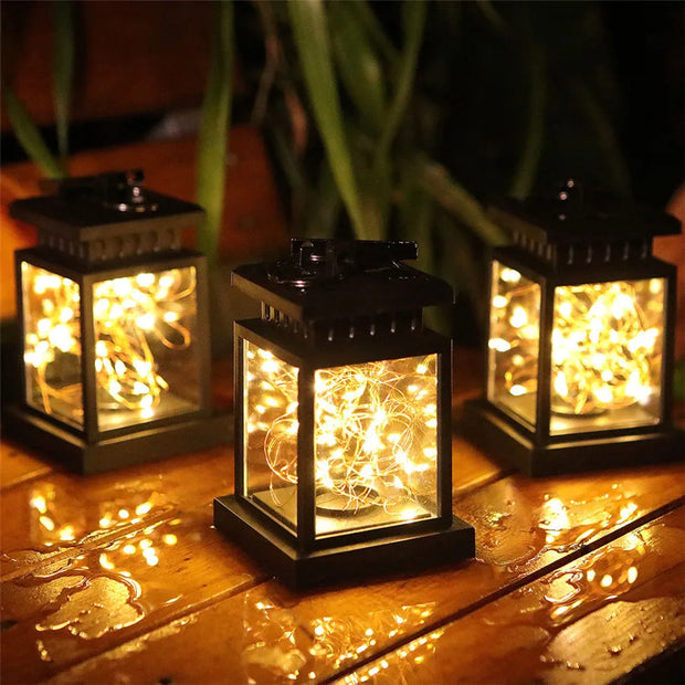 Outdoor Solar Palace Lantern – Hanging & Floor Atmosphere Candle Light for Lawn Landscape, Yard Garden Decor