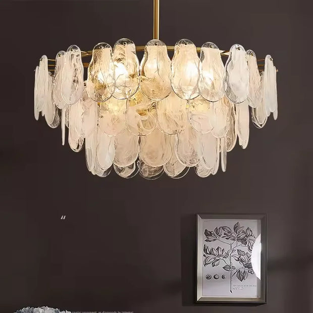 Milk glass chandelier french large tiered chandelier salon decoration Living Room bedroom hanging dining room lights
