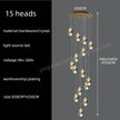 Nordic Crystal Chandelier for Living Room Villa Ceiling Chandeliers Duplex Loft Hanging Lamps Stairscase Suspended Pendant Lamps