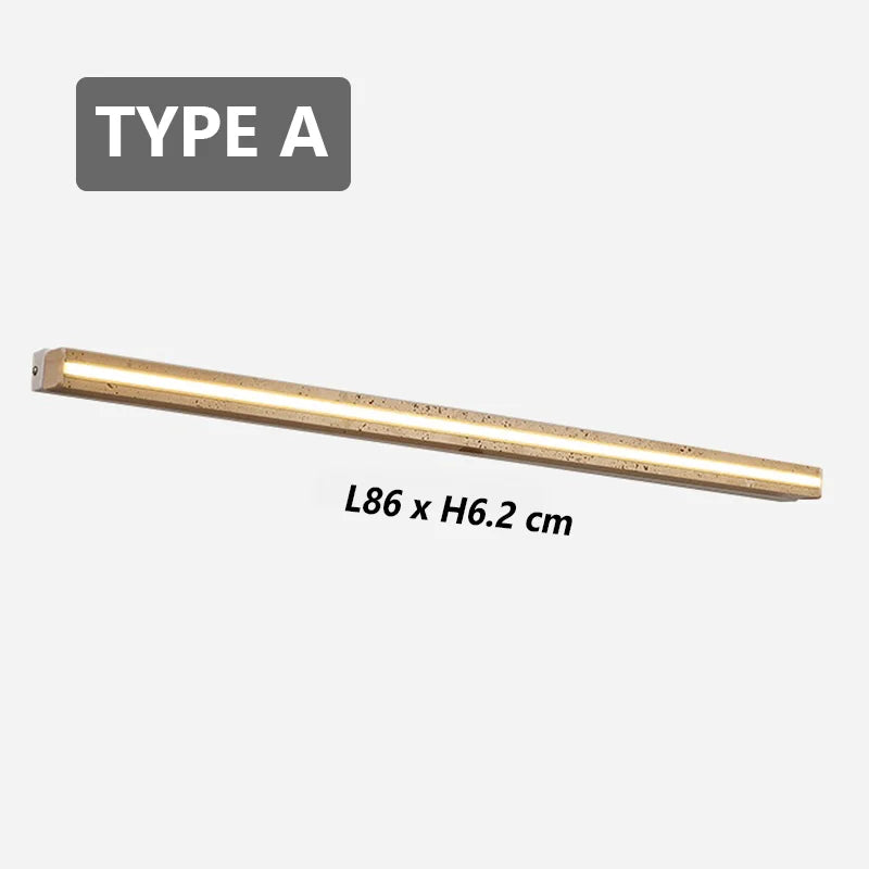 Long Strip Natural Stone Wall Lamp modern Bedroom Living Room Decoration Corridor Wall Sconce Yellow Travertine Lighting Fixture