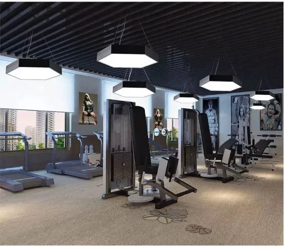 Creative Hexagonal Led Lamps Office Chandelier Round Simple Y-shaped splicing Special-Shaped Chandelier Gym Office Light