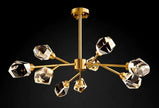 All-copper Molecular Long Crystal Chandelier Light Luxury Creative Post-modern Atmosphere Living Room LED Pendant Lights